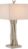 Currey & Company 6000-0919 Driftwood Contemporary Whitewashed Driftwood Table Lamp Lighting