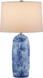 Currey & Company 6000-0951 Pallas Modern Blue / White / Brushed Nickel Table Lamp