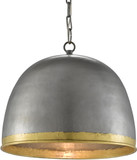 Currey & Company 9000-0477 Matute Pewter and Polished Brass Pendant Lamp