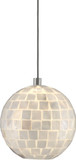 Currey & Company 9000-0716 Finhorn Modern Painted Silver and Pearl Mini Ceiling Pendant Light
