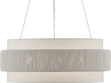 Currey & Company 9000-0735 Rousham Beige and Sugar White Drum Hanging Pendant Light