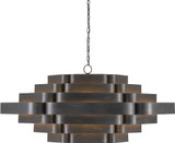 Currey & Company 9000-0775 Bailey Contemporary French Black and Gold Leaf Hanging Lamp