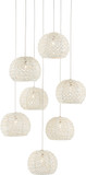 Currey & Company 9000-0911 Piero Modern White and Painted Silver Multi Pendant Hanging Light