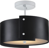 Currey & Company 9000-0983 Ritsu Modern Blacksmith / Sugar White LED Drum Lighting Pendant