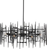 Currey & Company 9000-1091 Attingham Contemporary Satin Black Chandelier Light