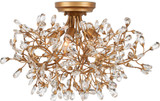 Currey & Company 9000-1123 Crystal Modern Clear / Brass Ceiling Lighting