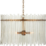 Currey & Company 9000-1234 Electra Modern Clear / Antique Brass Pendant Lighting