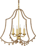 Currey & Company 9000-1247 Nimes Contemporary Natural Rope / Contemporary Gold Leaf Drop Ceiling Light Fixture