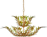 Currey & Company 9000-1310 Babylon Green / Contemporary Gold Leaf / Contemporary Gold Lighting Chandelier
