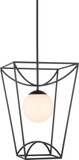 Currey & Company 9500-0011 Rochefort Small Modern Black / White 14" Foyer Lighting Fixture