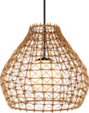Currey & Company 9500-0014 Bly Modern Natural / Black / Frosted White Outdoor Pendant Lighting
