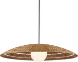 Currey & Company 9500-0018 Barbary Modern Natural / Black / Frosted White Exterior Pendant Light