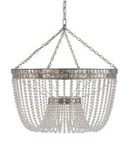Currey & Company 9685 Highbrow Crystal Silver Leaf and Distressed Silver Leaf Hanging Pendant Light