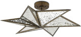 Currey & Company 9999-0031 Stargazer Modern Pyrite Bronze and Raj Mirror Overhead Light Fixture
