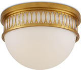 Currey & Company 9999-0065 Lola Contemporary Gold Leaf / Painted Contemporary Gold LED Flush Mount Light Fixture