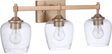 Craftmade 12422SB3 Stellen Satin Brass 3-Light Bathroom Light