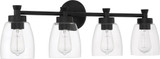 Craftmade 12730FB4 Henning Modern Flat Black 4-Light Bath Light Fixture