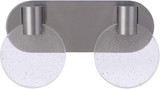 Craftmade 15114BNK-LED Glisten Modern Brushed Polished Nickel LED 2-Light Bathroom Light Sconce