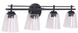 Craftmade 19633FB4 Drake Flat Black 4-Light Lighting For Bathroom