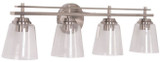 Craftmade 19633BNK4 Drake Brushed Polished Nickel 4-Light Bathroom Lighting