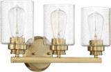 Craftmade 50503-SB Bolden Contemporary Satin Brass 3-Light Bathroom Lighting Sconce