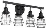 Craftmade 50604-FB Thatcher Flat Black 4-Light Bathroom Lighting Sconce