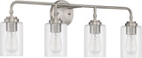 Craftmade 56004-BNK Stowe Contemporary Brushed Polished Nickel 4-Light Bathroom Light Fixture
