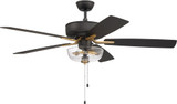 Craftmade P101FBSB5-52BWNFB Pro Plus Contemporary Flat Black / Satin Brass 52" Home Ceiling Fan