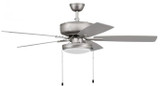 Craftmade P119BN5-52BNGW Pro Plus 119 Pan Contemporary Brushed Satin Nickel LED 52" Ceiling Fan