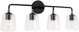 Capital Lighting 145641KB-530 Amara Contemporary Matte Black with Brass 2-Light Bathroom Vanity Lighting