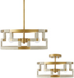 Capital Lighting 241031NL Hala Contemporary Bleached Natural Jute and Patinaed Brass Flush Lighting