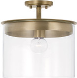 Capital Lighting 246812AD Mason Aged Brass Outdoor 7" Ceiling Light Fixture
