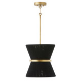 Capital Lighting 341211KP Cecilia Modern Black Rope and Patinaed Brass Hanging Pendant Light