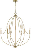 Capital Lighting 447091AD Madison Aged Brass Exterior 9" Ceiling Chandelier