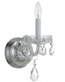 Crystorama 1031-CH-CL-MWP Traditional Crystal 9 Inch Tall Candle Sconce Lighting - Polished Chrome