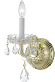 Crystorama 1031-PB-CL-SAQ Traditional Crystal Polished Brass Candle Light Sconce