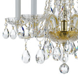 Crystorama 1061-PB-CL-MWP Traditional Crystal Mini Polished Brass Finish 18 Inch Diameter 5 Candle Chandelier Lamp