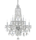 Crystorama 1110-CH-CL-MWP Traditional Crystal Polished Chrome Finish 32 Inch Diameter 10 Candle Chandelier