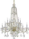 Crystorama 1112-PB-CL-SAQ Traditional Crystal Polished Brass Chandelier Lamp