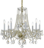 Crystorama 1138-PB-CL-S Traditional Crystal Polished Brass Lighting Chandelier