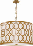 Crystorama 2266-AG Jennings Aged Brass Drum Hanging Pendant Lighting