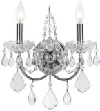 Crystorama 3222-CH-CL-SAQ Imperial Polished Chrome Candle Wall Lamp