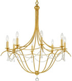 Crystorama 428-GA Metro Antique Gold 32" Ceiling Chandelier