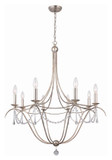 Crystorama 428-SA Metro II 31 Inch Diameter Large Antique Silver Finish 8 Candelabra Chandelier