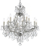 Crystorama 4412-CH-CL-SAQ Maria Theresa Polished Chrome 29" Chandelier Light
