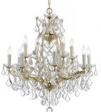 Crystorama 4412-GD-CL-SAQ Maria Theresa Gold 29" Chandelier Light