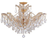 Crystorama 4439-GD-CL-SAQ Maria Theresa Gold 27" Convertible Lighting Chandelier / Ceiling Light Fixture