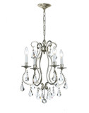 Crystorama 5014-OS-CL-MWP Ashton 16 Inch Diameter Old Silver 4 Candle Mini Chandelier Lighting