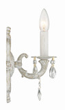 Crystorama 5021-AW-CL-S Paris Market Antique White Candle Wall Light Sconce