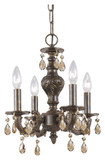 Crystorama 5024-VB-GT-MWP Sutton 13 Inch Diameter Venetian Bronze Mini Golden Teak Crystal Chandelier - 4 Candles